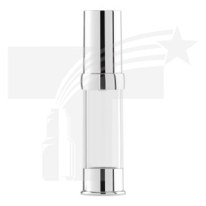 Botella Airless 20 ml plata brill tapa plata brill 